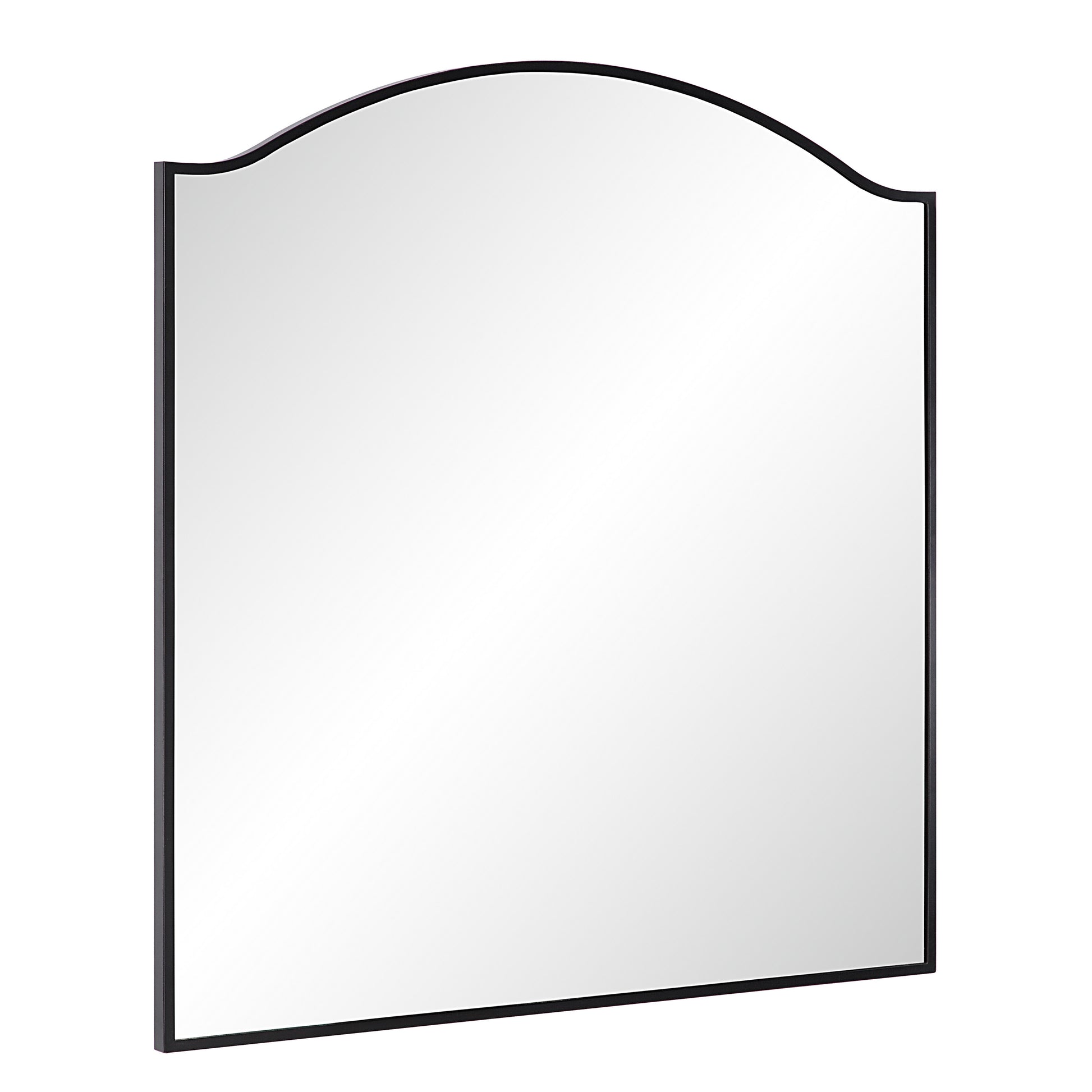 Bandon 40" Tall Arch Wall Mirror, Black-Mirror-DECOROLALA