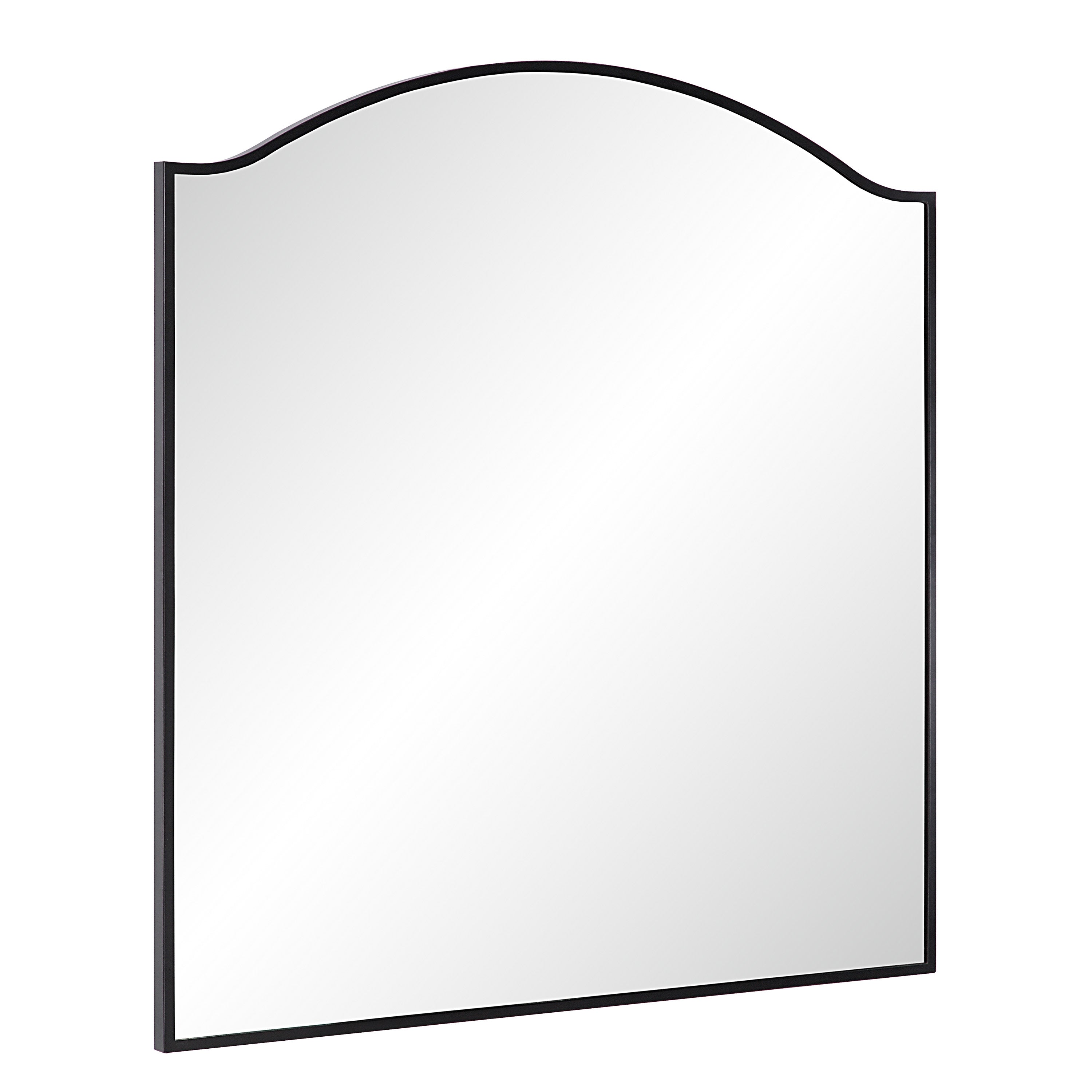 Bandon 40" Tall Arch Wall Mirror, Black-Mirror-DECOROLALA
