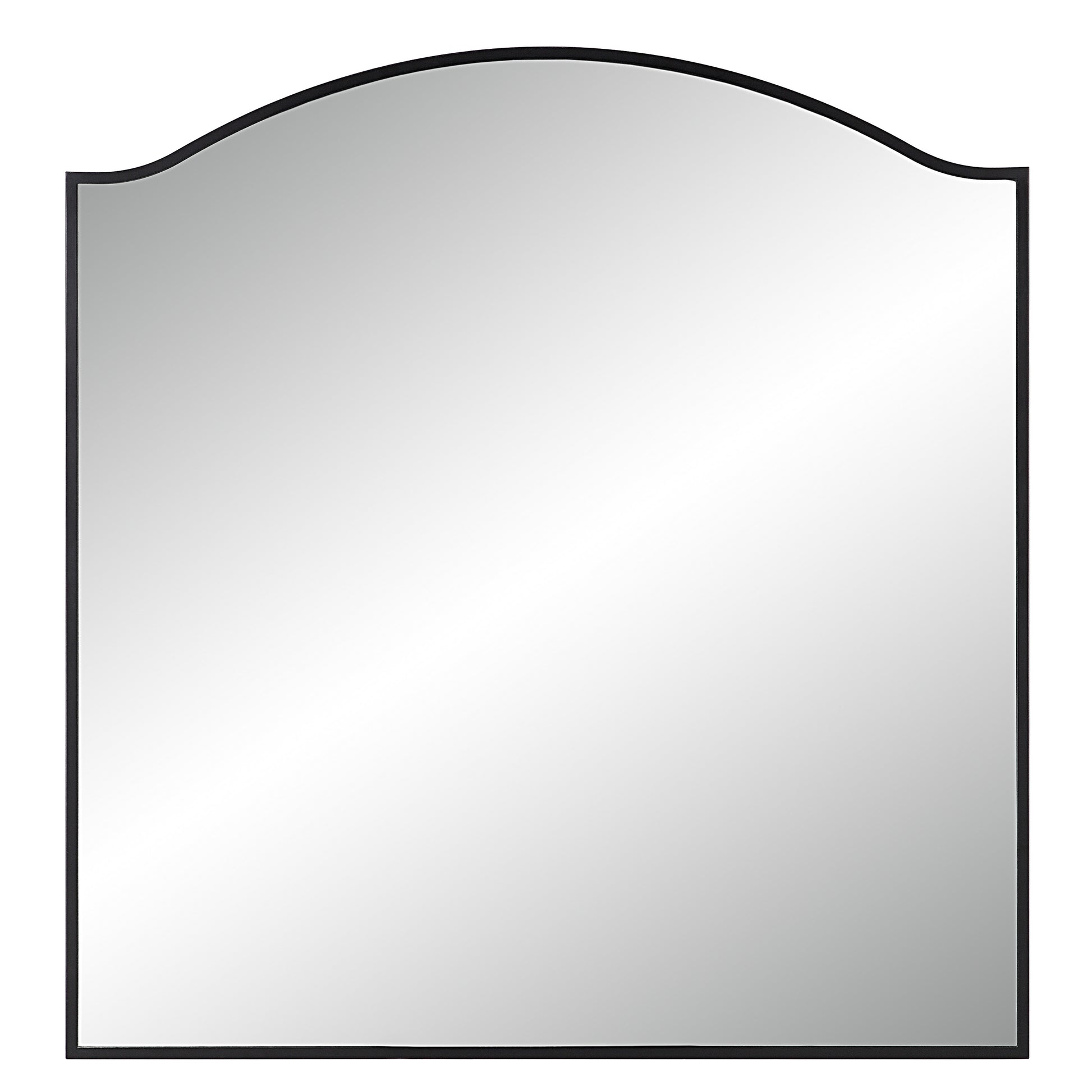 Bandon 40" Tall Arch Wall Mirror, Black-Mirror-DECOROLALA