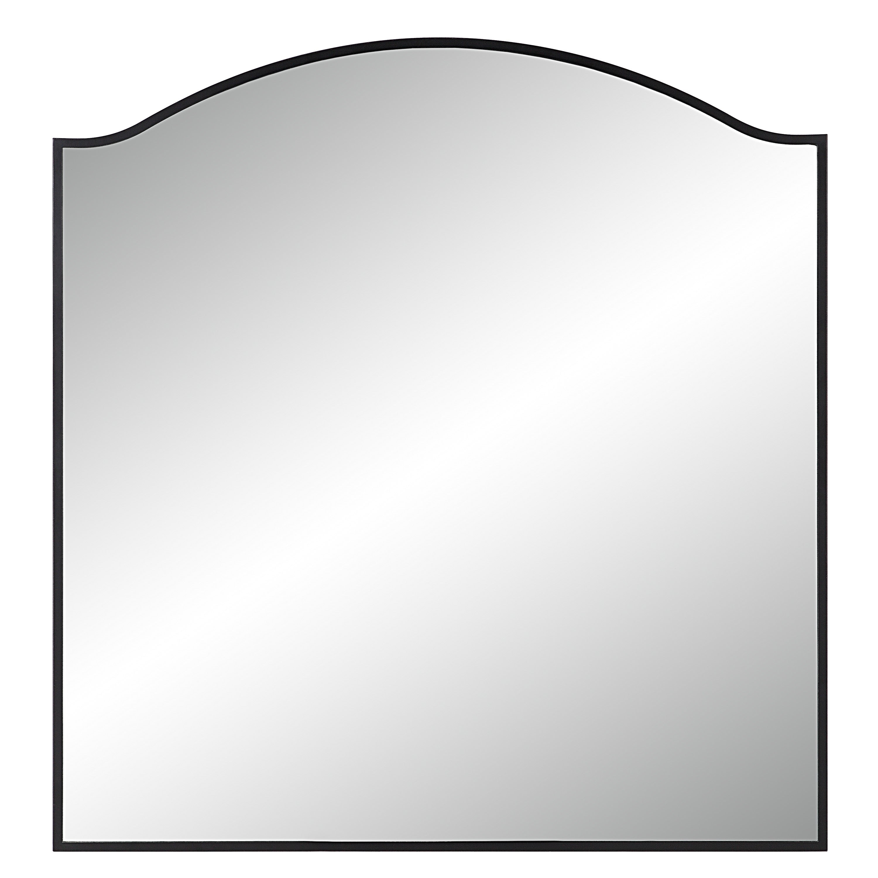 Bandon 40" Tall Arch Wall Mirror, Black-Mirror-DECOROLALA