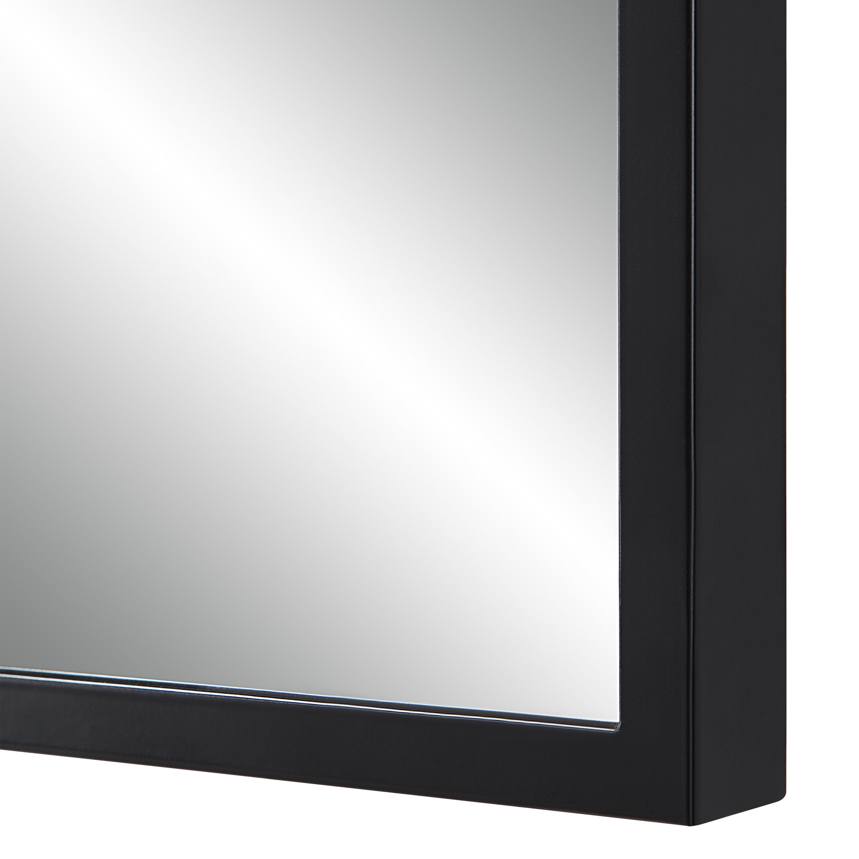 Bandon 40" Tall Arch Wall Mirror, Black-Mirror-DECOROLALA