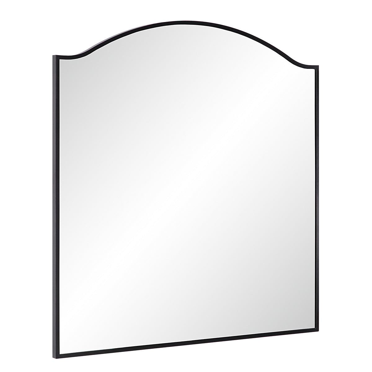 Bandon 40" Tall Arch Wall Mirror, Black-Mirrors-DECOROLALA