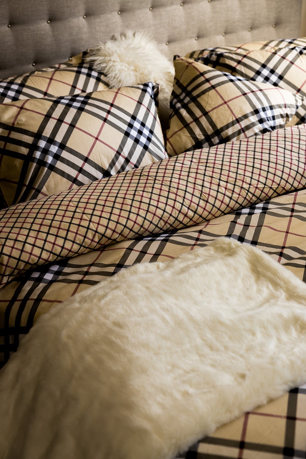 Banff Queen Size Plaid Cotton 6 pc Duvet Cover Set-Bedding-DECOROLALA