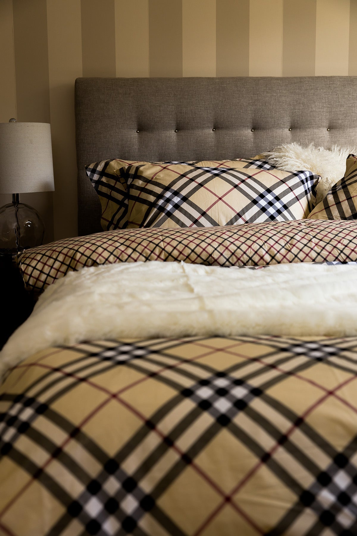 Banff Queen Size Plaid Cotton 6 pc Duvet Cover Set-Bedding-DECOROLALA