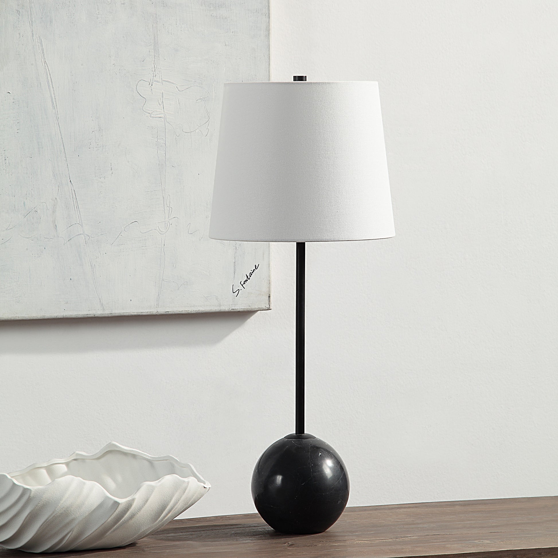 Bangor 27" Matte Black Iron Table Lamp Set of 2-Table Lamp- Set of two-DECOROLALA