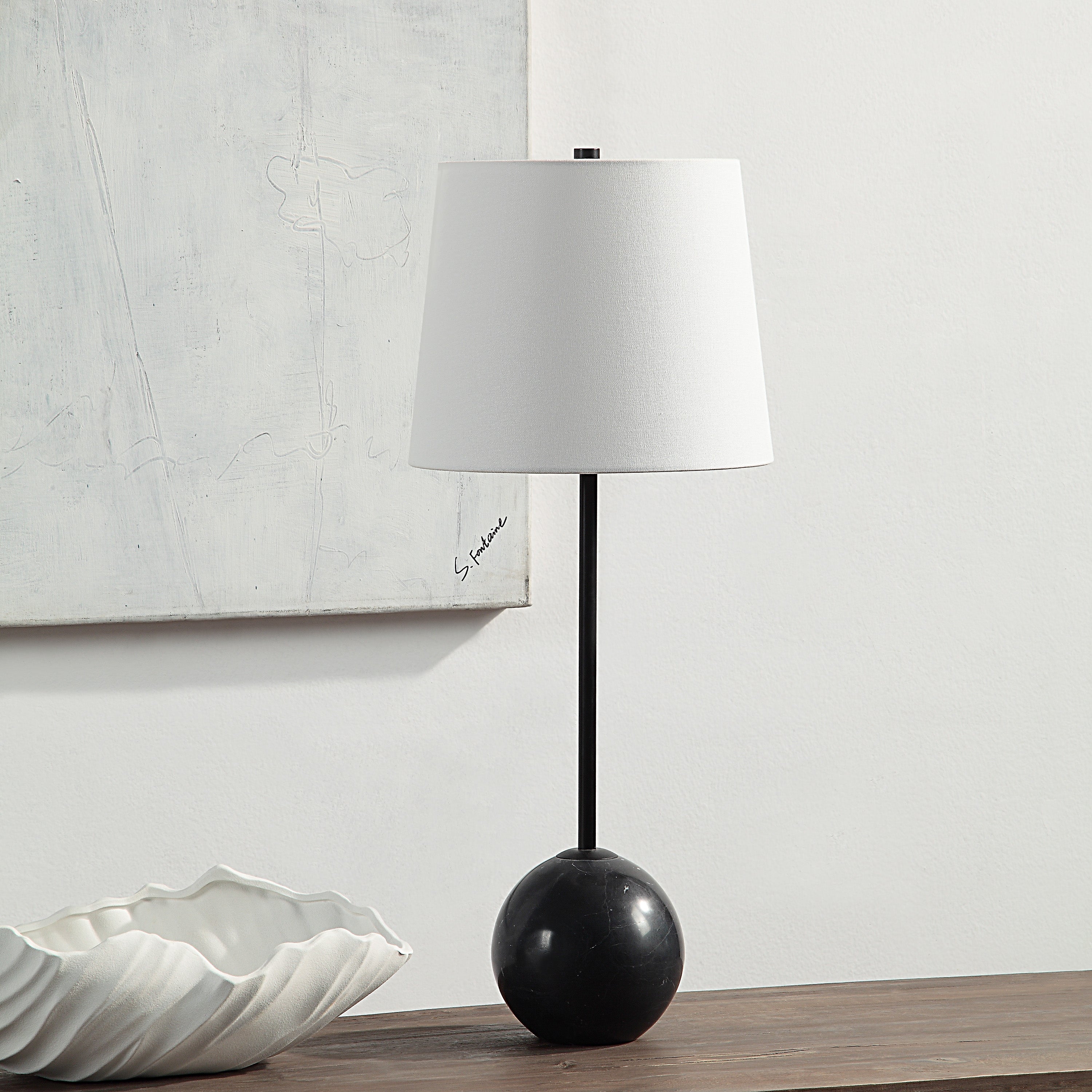 Bangor 27" Matte Black Iron Table Lamp Set of 2-Table Lamp- Set of two-DECOROLALA