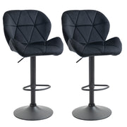 Bar Stool Set of 2 - Black Adjustable Swivel-DECOROLALA