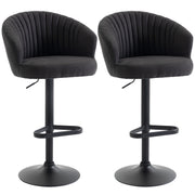 Bar Stools Set of 2 - Black Adjustable Swivel-DECOROLALA