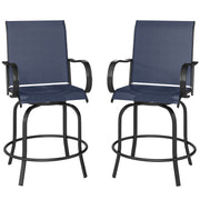 Bar Stools Set of 2 - Navy Blue Swivel-DECOROLALA