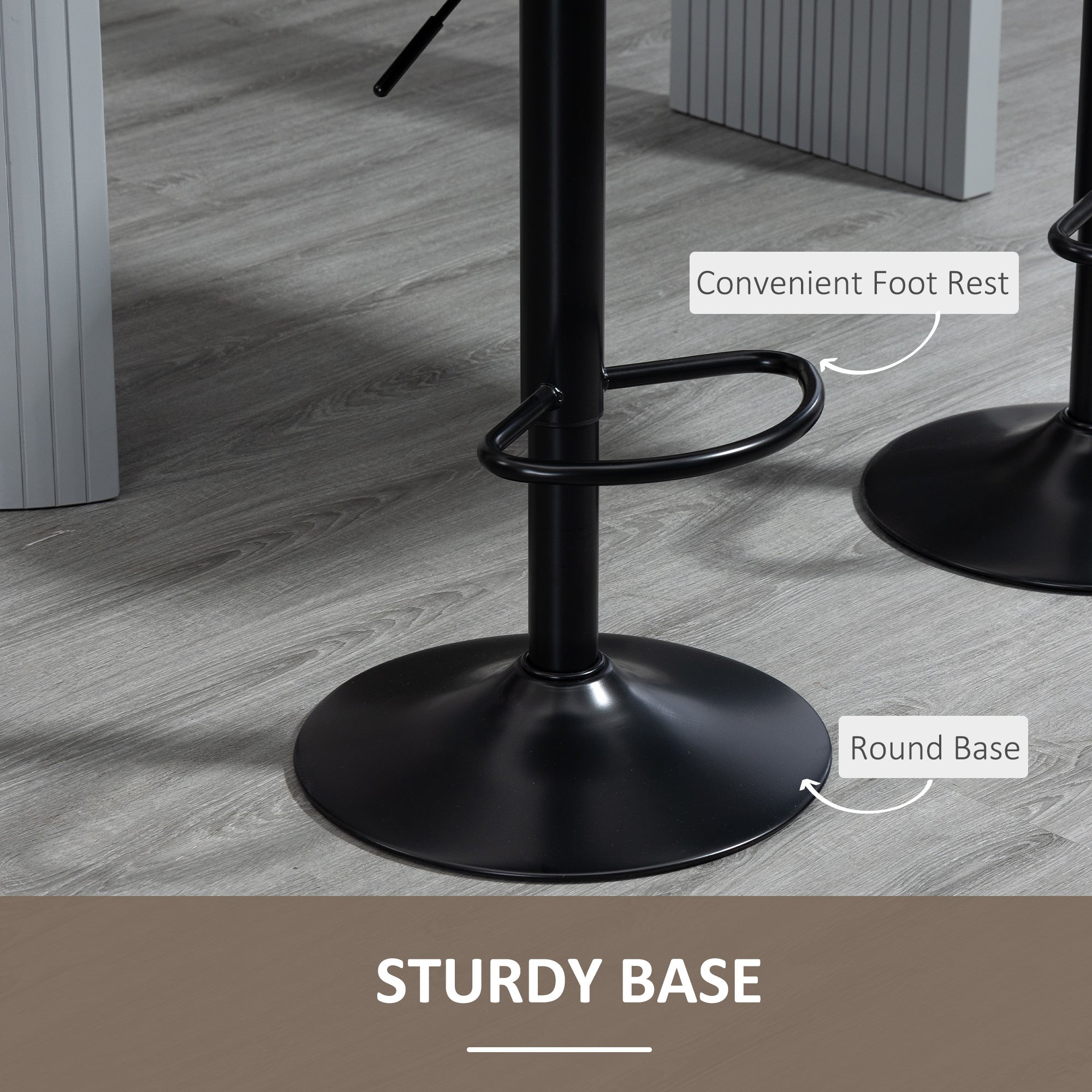 Bar Stools Set of 2, Swivel Counter Height Barstools with Back, Footrest, Adjustable Height, Dark Brown-Home Furnishings > Kitchen & Dining Furniture > Bar Stools-DECOROLALA