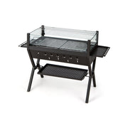 Barbecue Charcoal Grills with Wind Guard Seasoning Racks-Black-Outdoor Grills-DECOROLALA