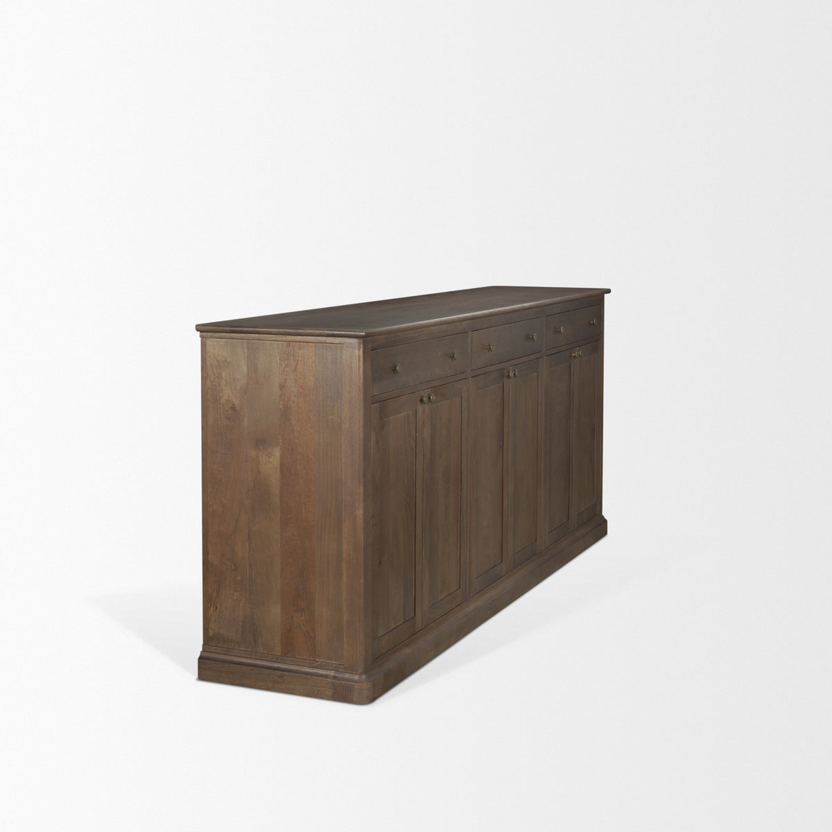 Baron Dark Brown Solid Wood 3-Drawer 6-Door Sideboard-Sideboards & Buffets-DECOROLALA