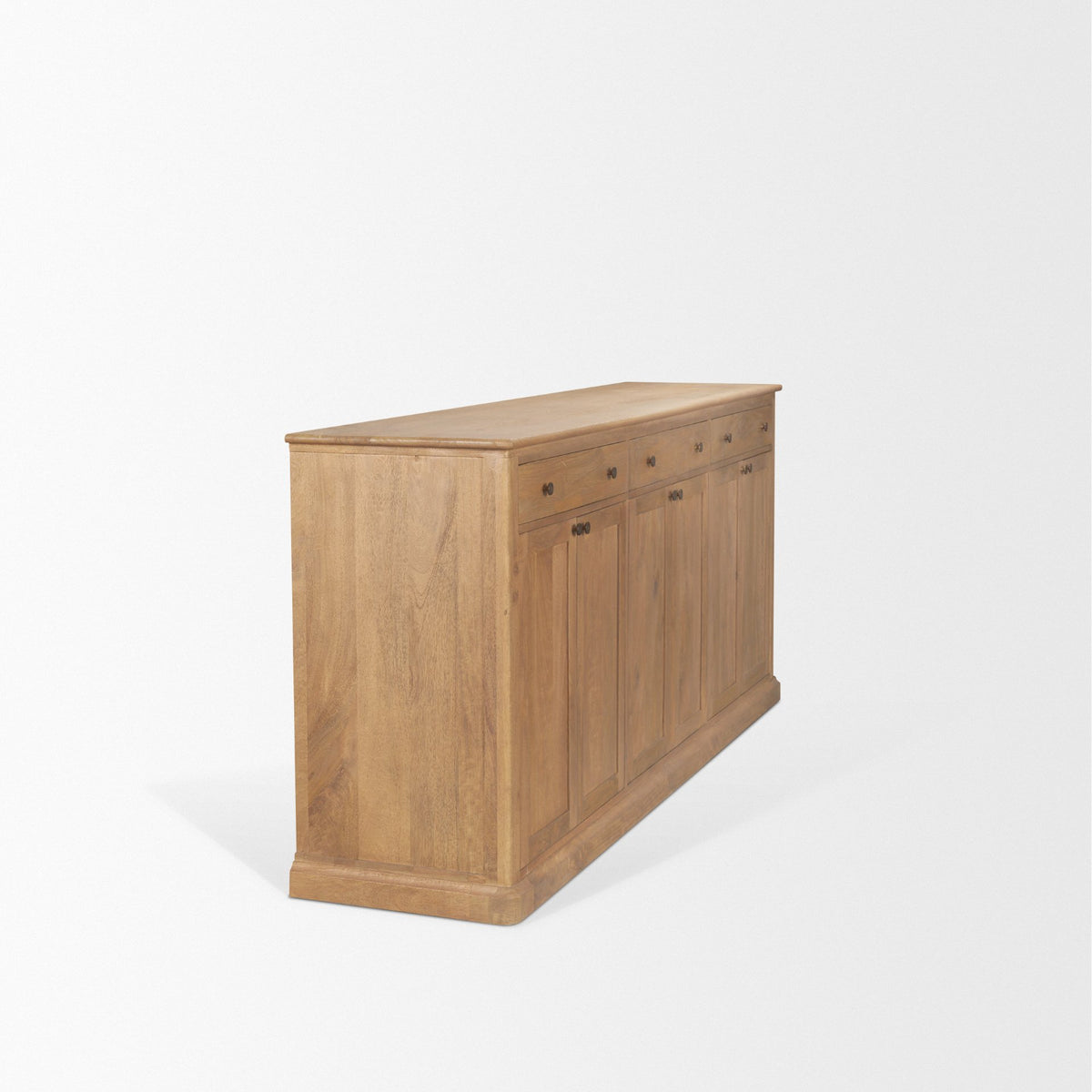 Baron Dark Brown Solid Wood 3-Drawer 6-Door Sideboard-Sideboards & Buffets-DECOROLALA