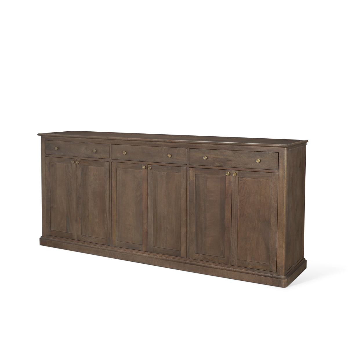 Baron Dark Brown Solid Wood 3-Drawer 6-Door Sideboard-Sideboards & Buffets-DECOROLALA