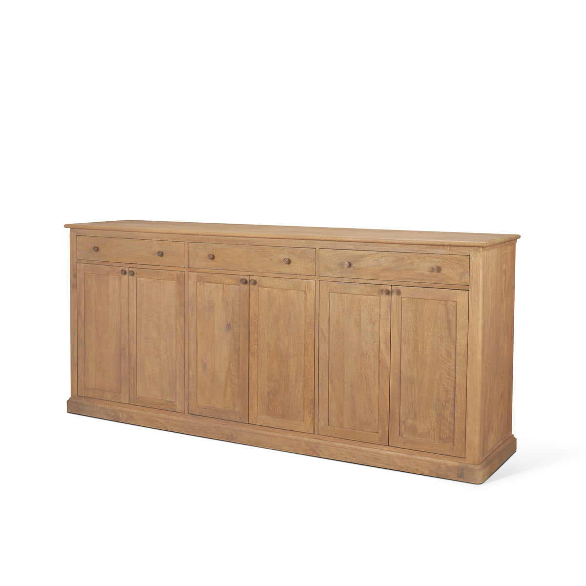 Baron Dark Brown Solid Wood 3-Drawer 6-Door Sideboard-Sideboards & Buffets-DECOROLALA