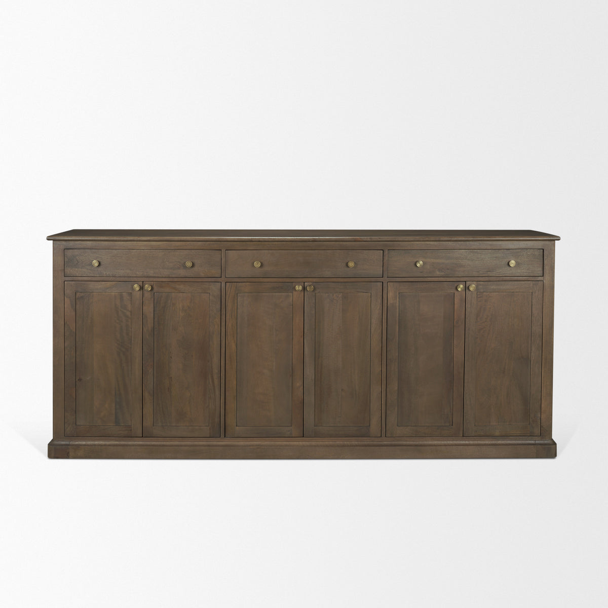 Baron Dark Brown Solid Wood 3-Drawer 6-Door Sideboard-Sideboards & Buffets-DECOROLALA