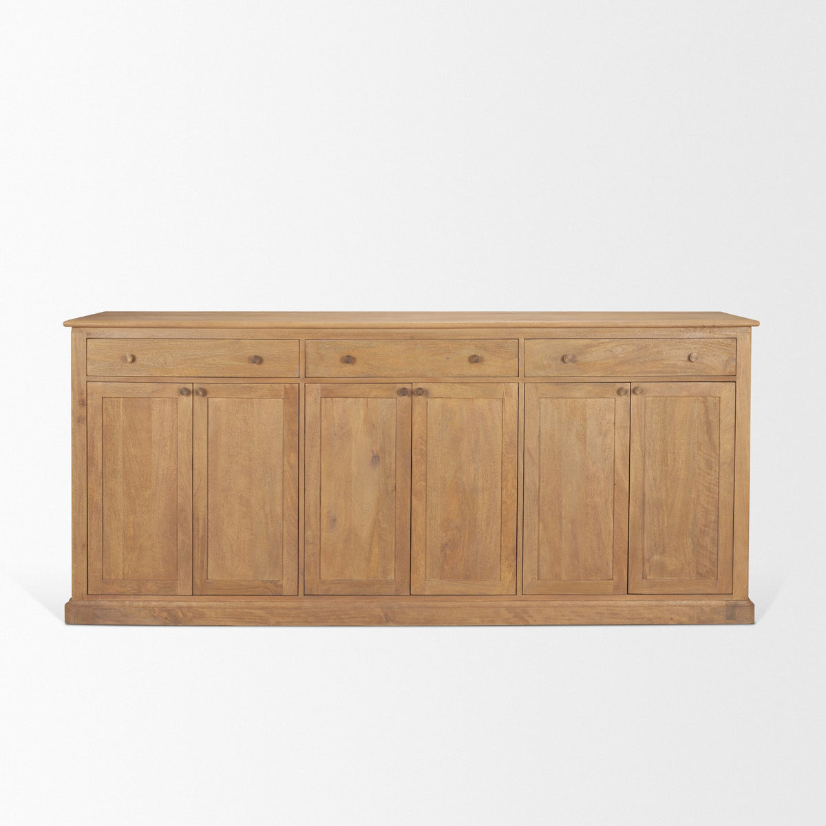 Baron Dark Brown Solid Wood 3-Drawer 6-Door Sideboard-Sideboards & Buffets-DECOROLALA