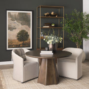Baron Dark Brown Wood w/ Antiqued Aged Brass Metal 2-Door Open Shelving Unit-Shelving-DECOROLALA