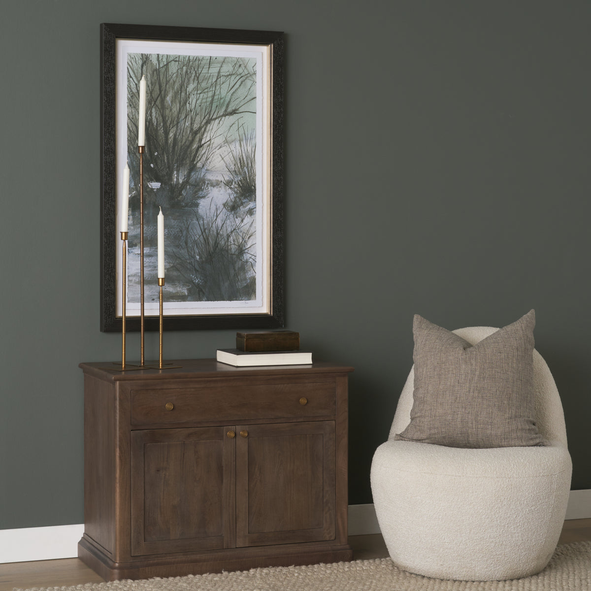 Baron Solid Wood w/ Antique Knobs 2-Door Accent Cabinet-Accent Cabinets & Chests-DECOROLALA
