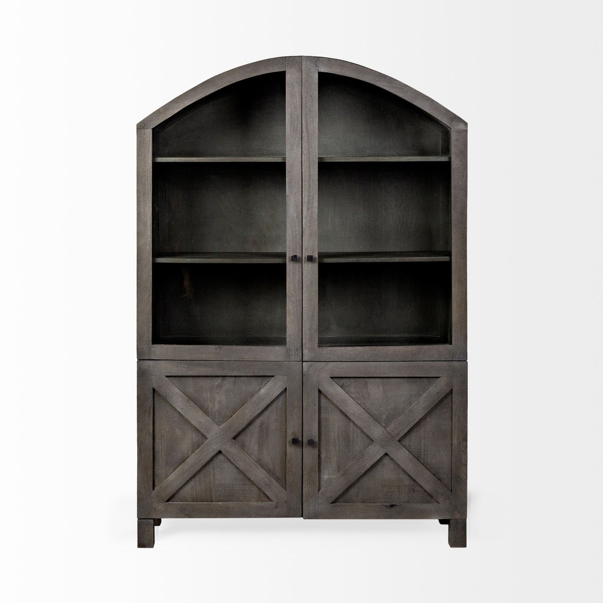 Barrett 48.5L X 17.25W X 73H Gray Solid Wood Display Cabinet-Cabinets-DECOROLALA