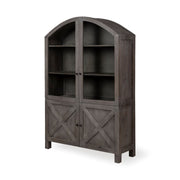Barrett 48.5L X 17.25W X 73H Gray Solid Wood Display Cabinet-Cabinets-DECOROLALA