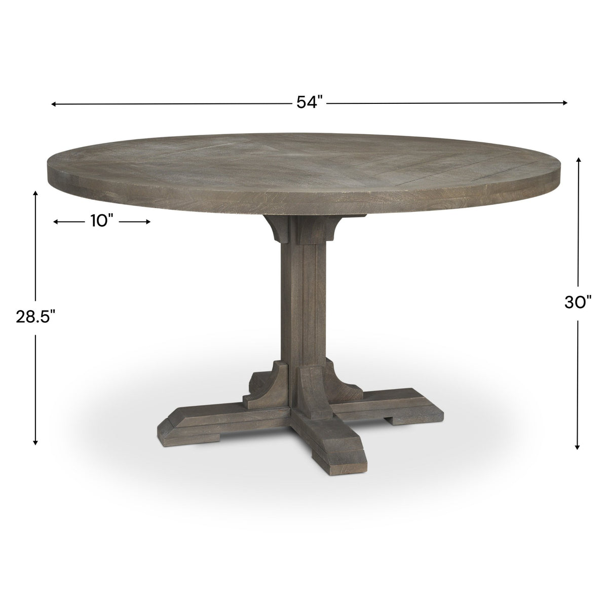 Barrett 54"L x 54"W Pedestal Dining Table | Modern | Brown Wood | Seats 4-Dining Tables-DECOROLALA