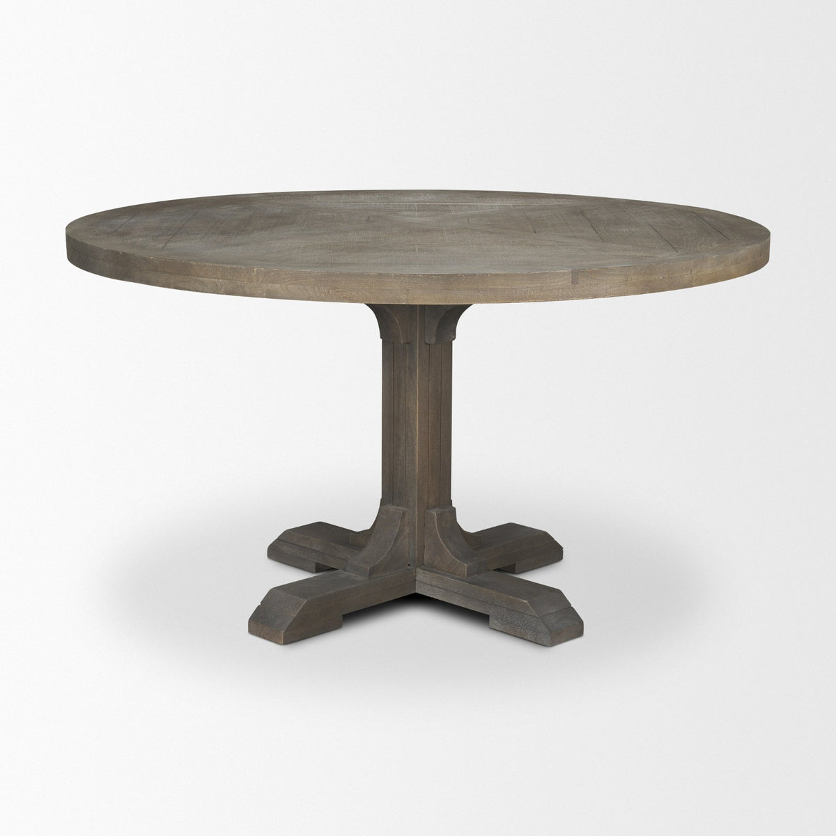 Barrett 54"L x 54"W Pedestal Dining Table | Modern | Brown Wood | Seats 4-Dining Tables-DECOROLALA