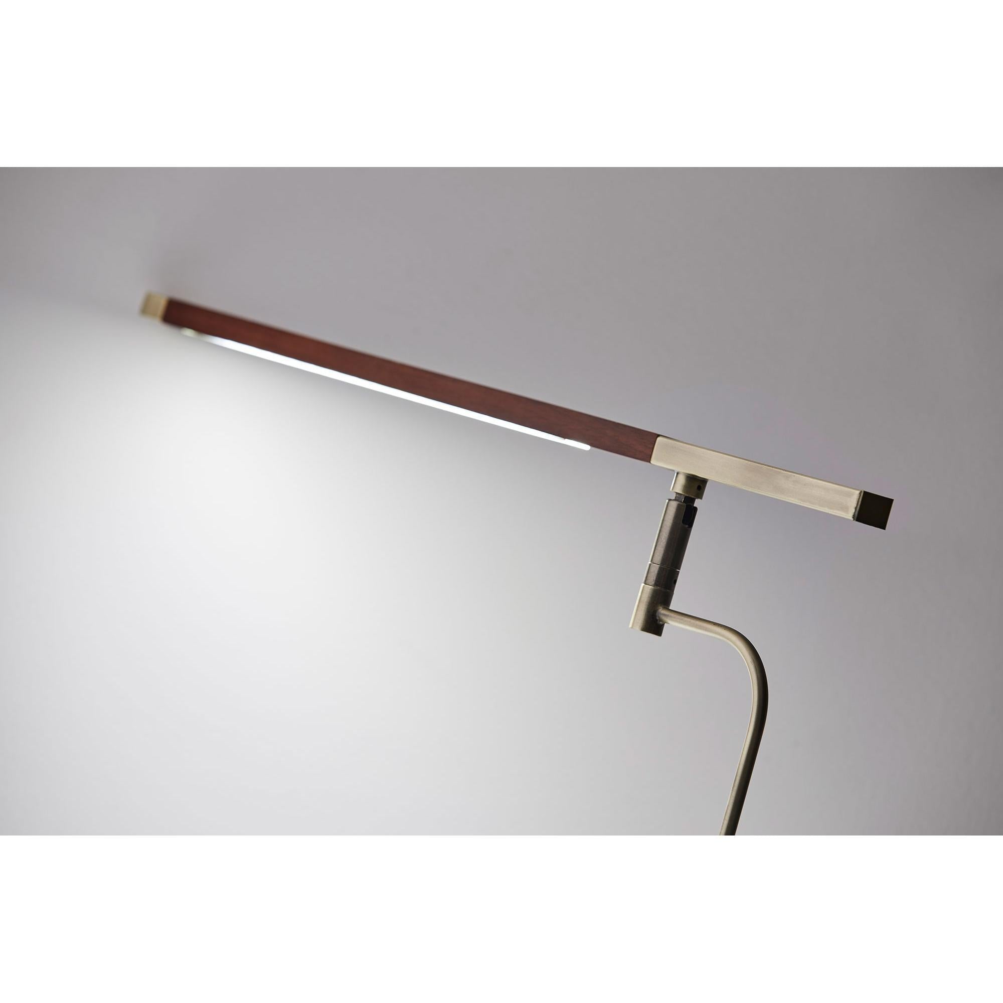 Barrett LED Floor Lamp - Walnut Adjustable Task Light-Lighting-DECOROLALA