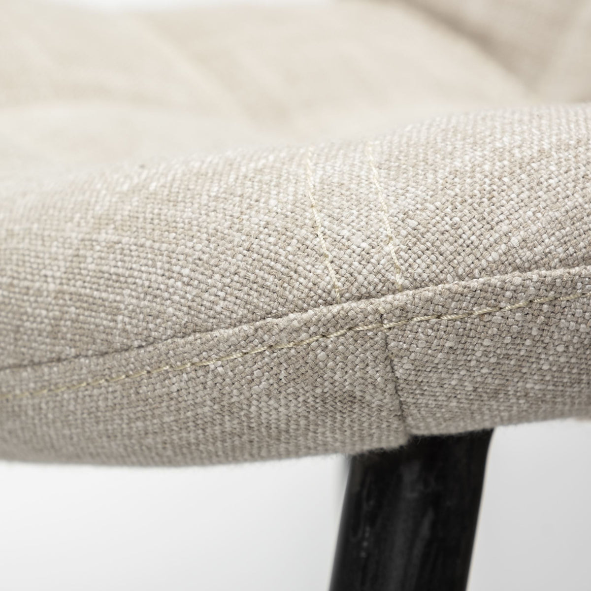 Barrow Solid Back Dining Side Chair | Beige Fabric w/ Black Metal-Dining Chairs-DECOROLALA