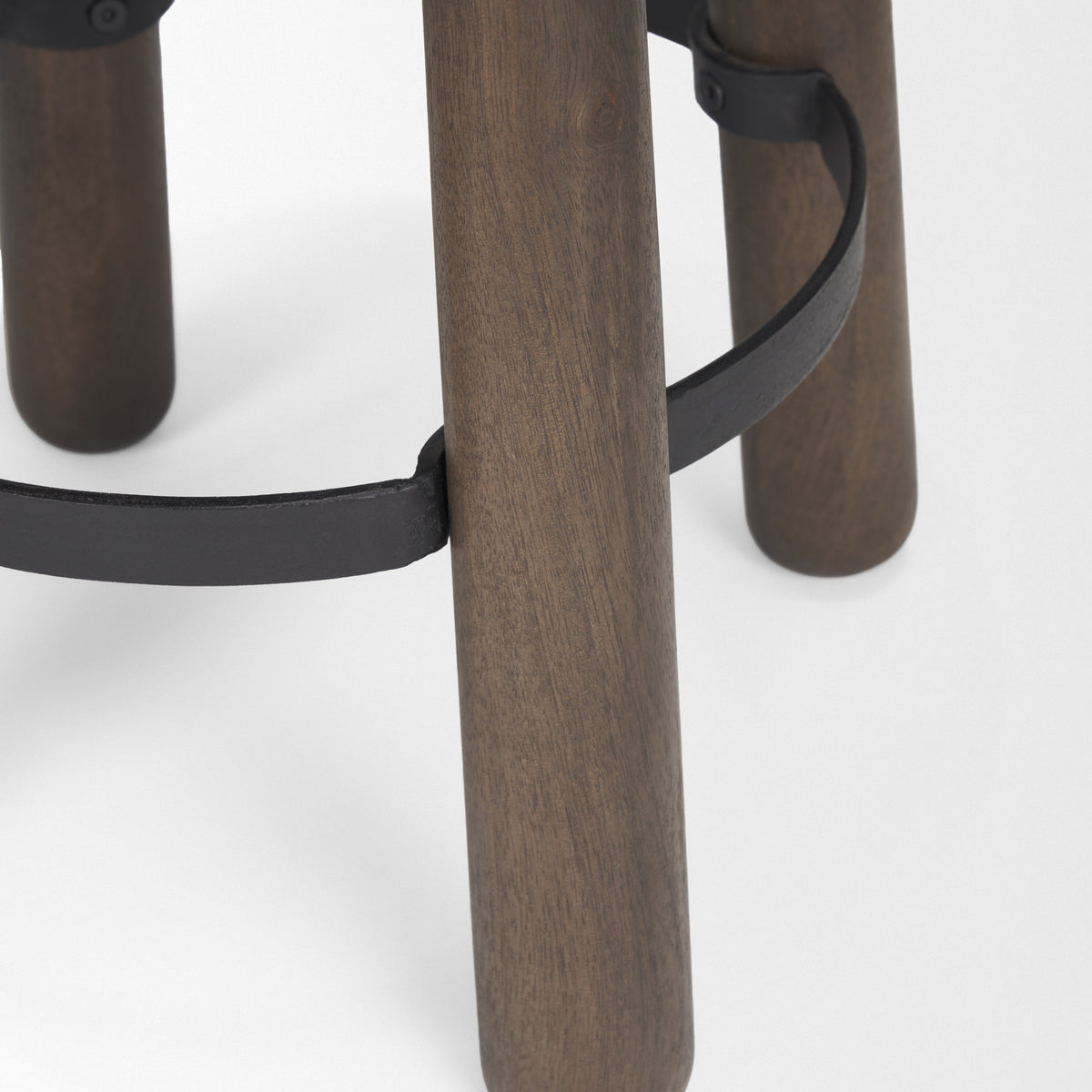 Weldon Dark Brown Wood w/ Matte Black Metal Counter Stool-Bar Stools-DECOROLALA