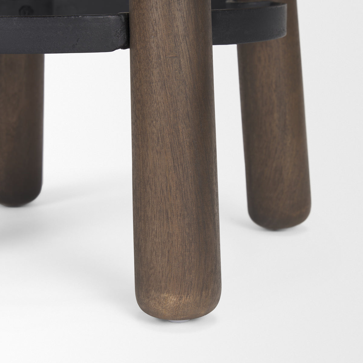 Weldon Dark Brown Wood w/ Matte Black Metal Counter Stool-Bar Stools-DECOROLALA