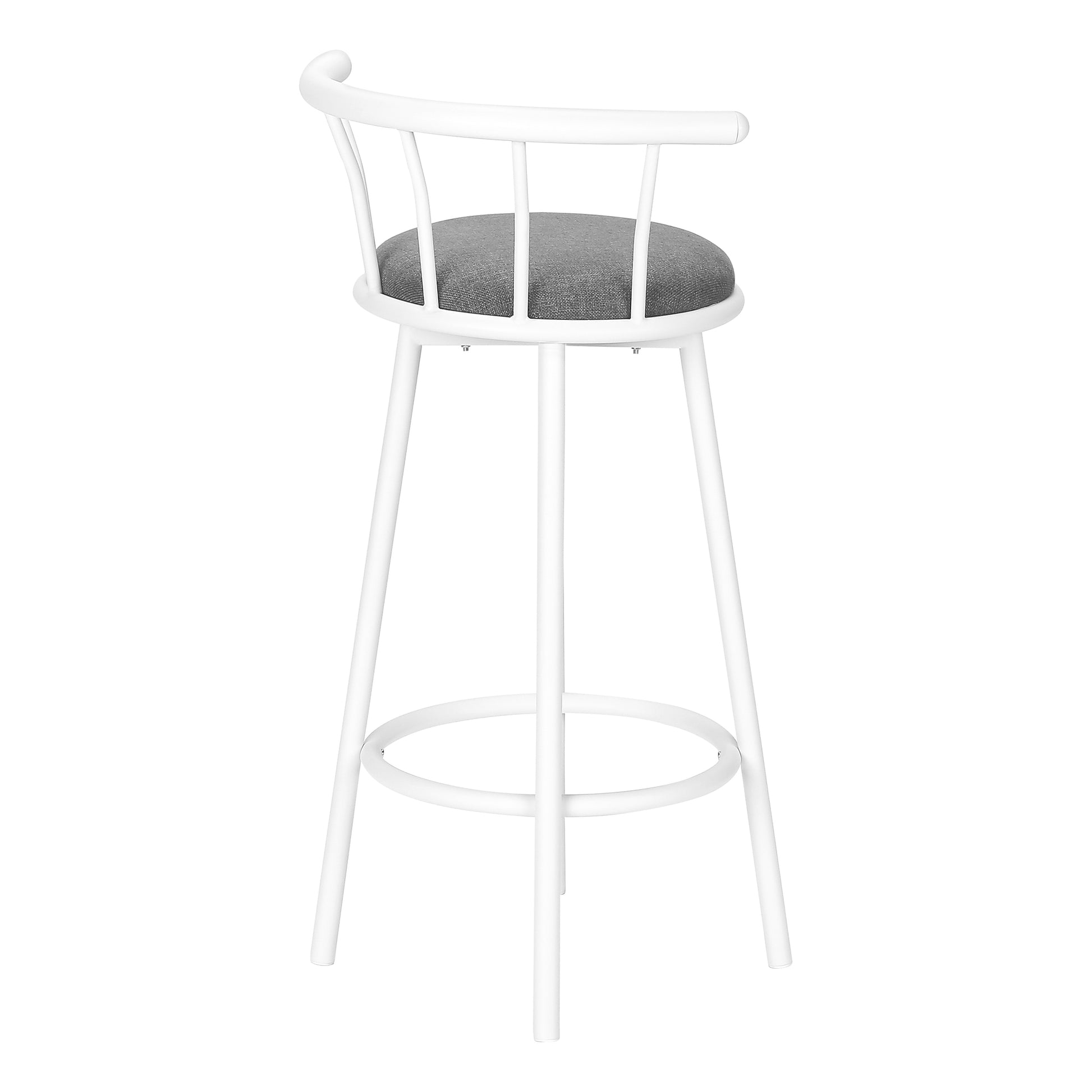 Barstool - 2pcs / 36"H / Swivel / White Metal-Bar Stool-DECOROLALA
