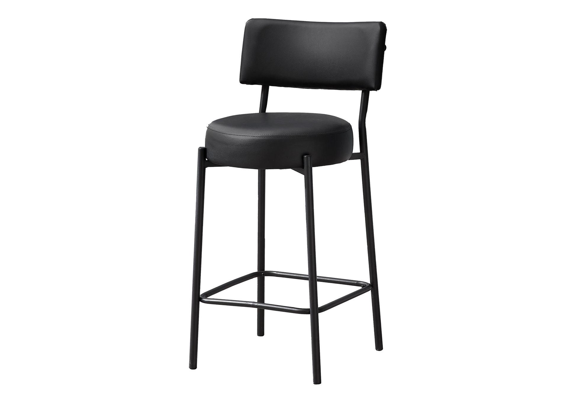 Barstool - 2pcs/ 37"H/ Black / Black Metal Counter Height-Bar Stool-DECOROLALA