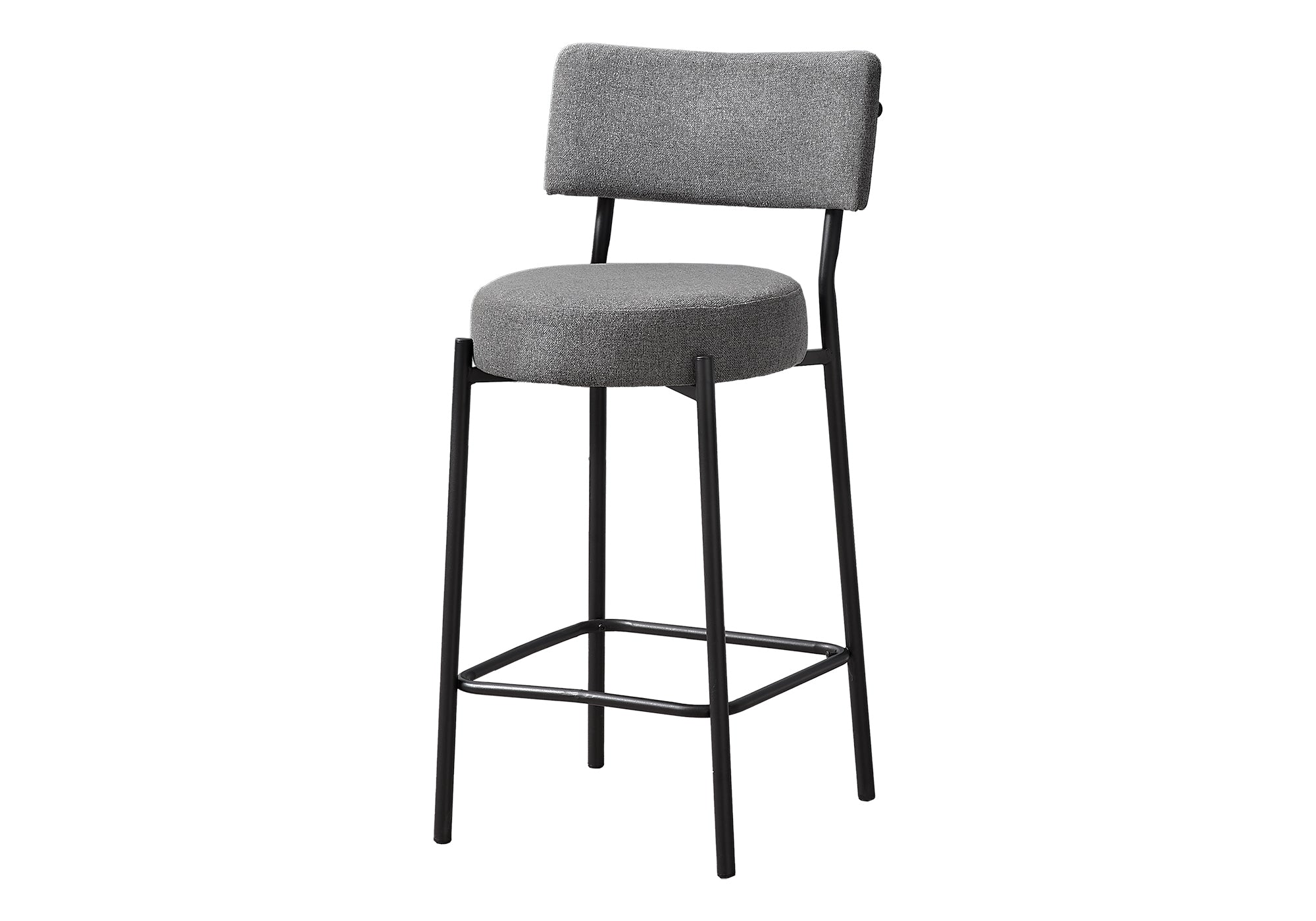 Barstool - 2pcs/ 37"H/ Black / Black Metal Counter Height-Bar Stool-DECOROLALA