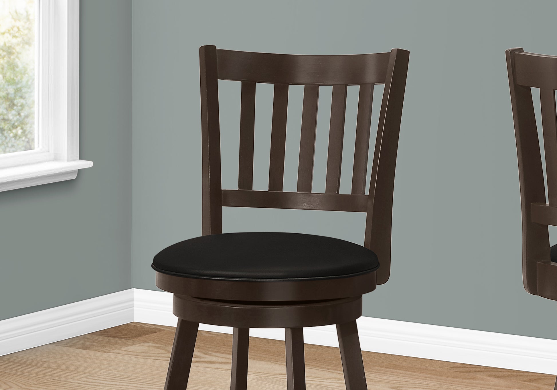 Barstool - 2pcs / 39"H / Espresso / Swivel Counter Height-Bar Stool-DECOROLALA