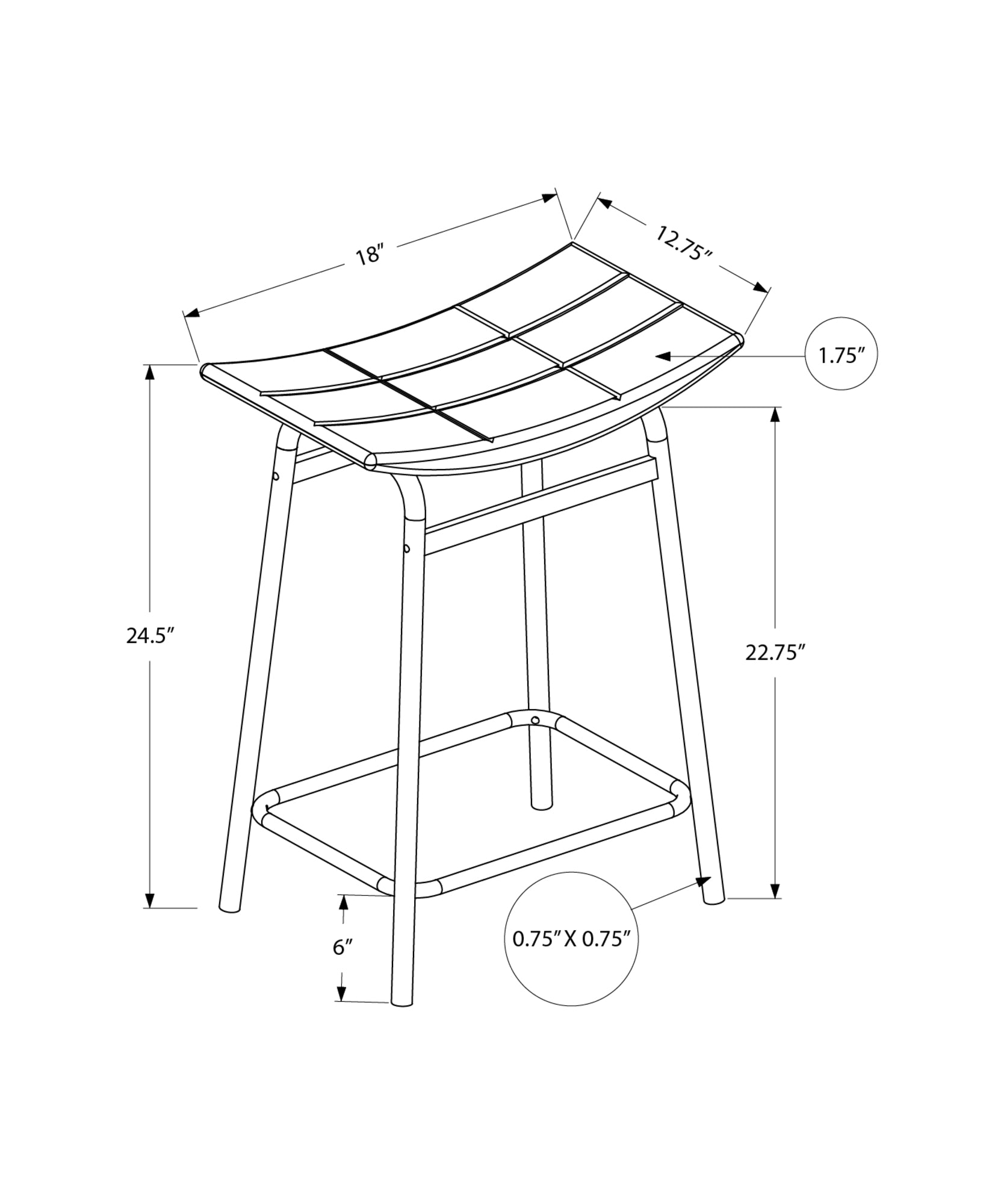Barstool - 2pcs / Black Metal / Counter Height-Bar Stool-DECOROLALA