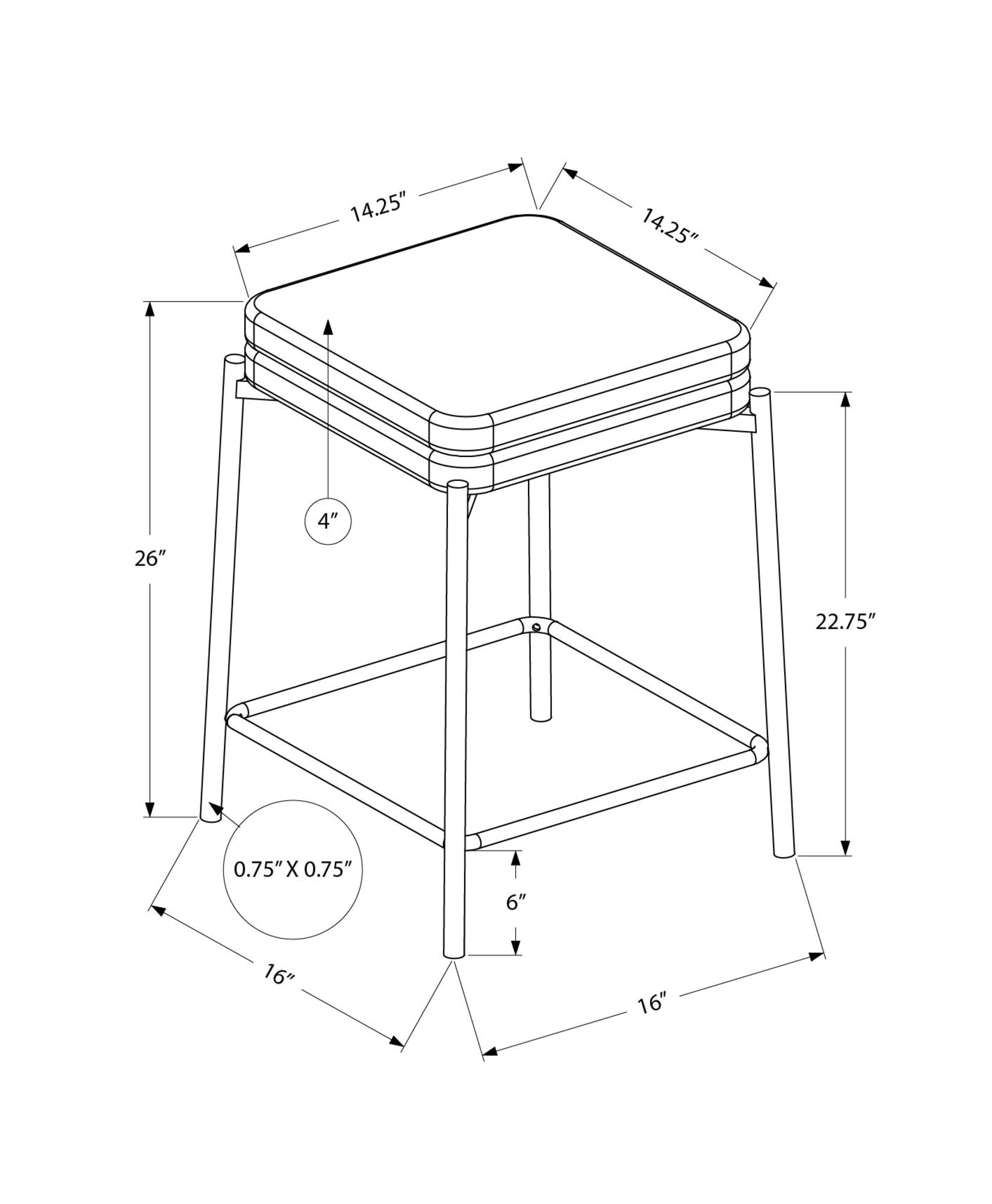 Barstool - 2pcs / Black Metal Counter Height-Bar Stool-DECOROLALA