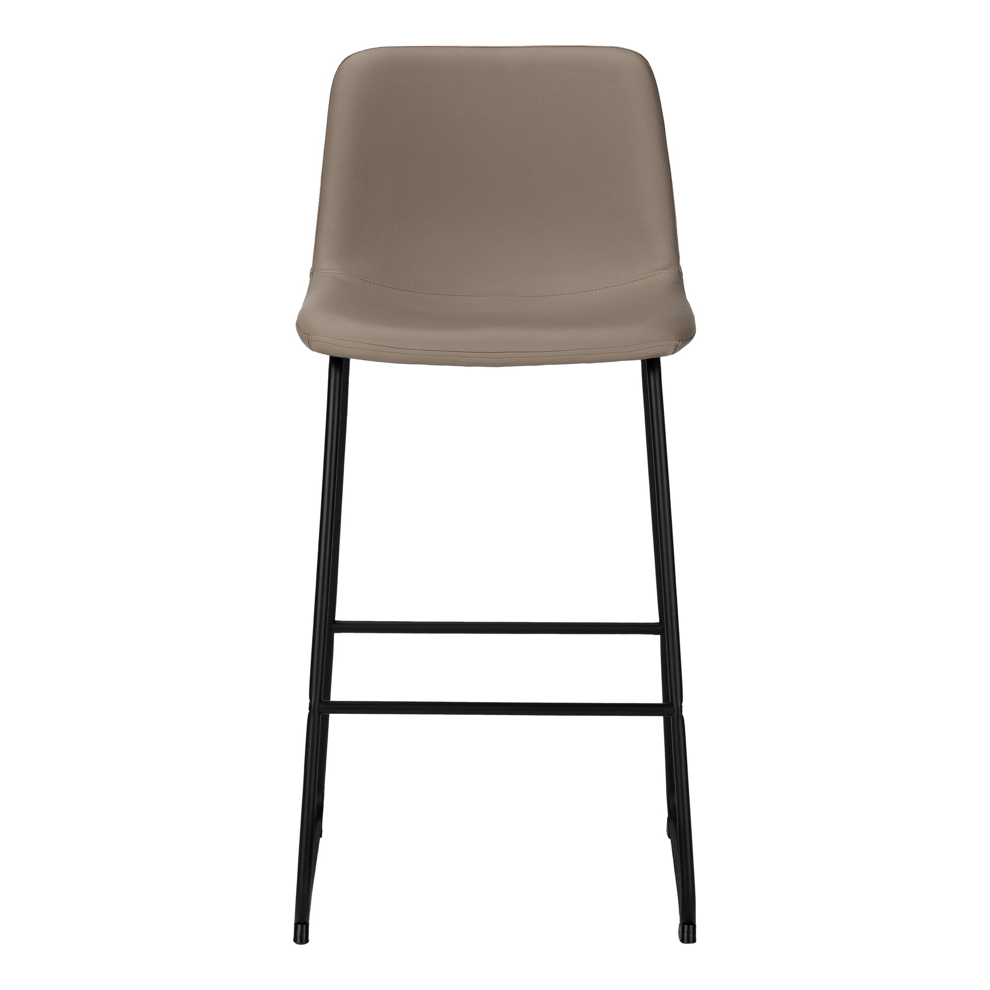 Barstool 40"H White Leather-Look Seat Metal Frame-Office Chair-DECOROLALA