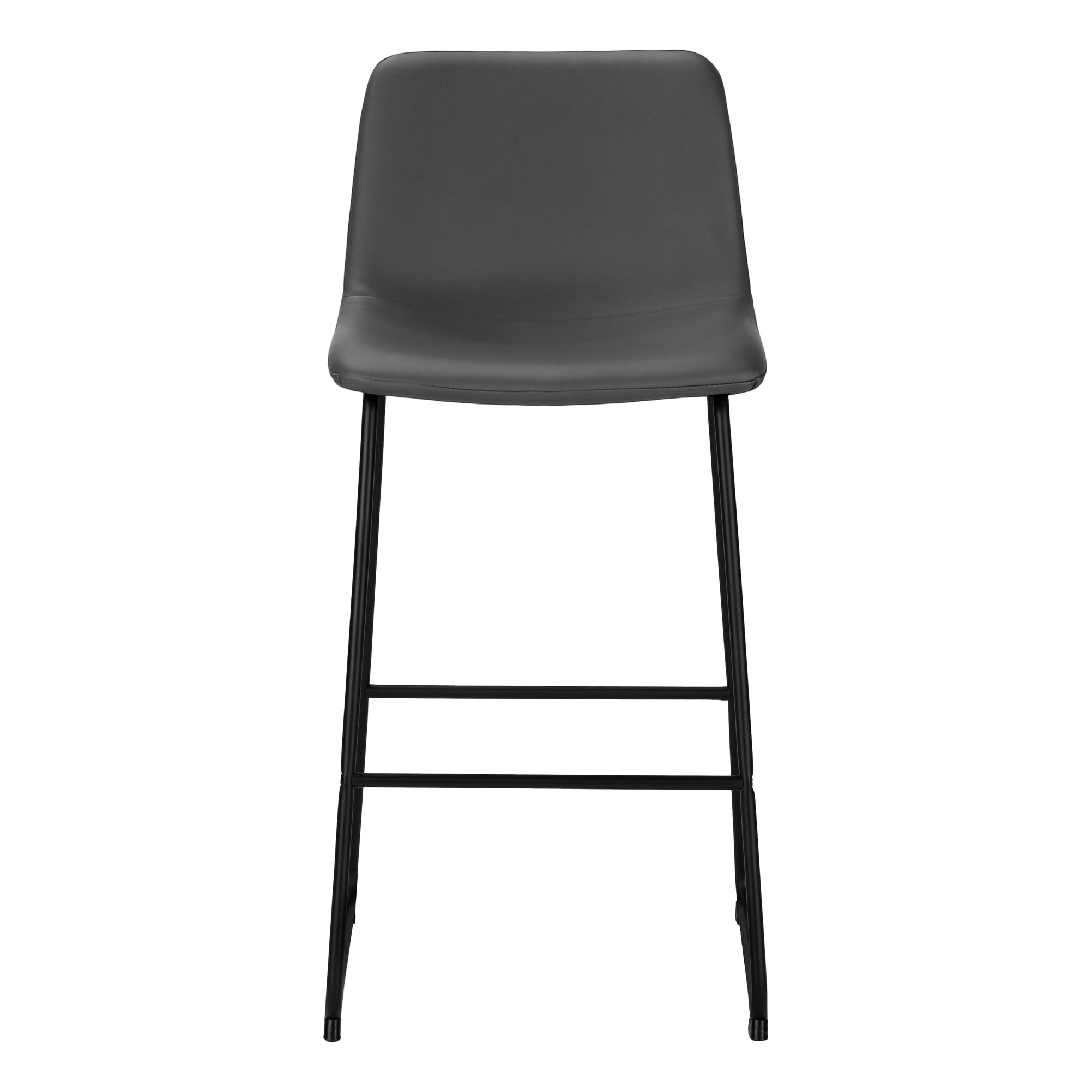 Barstool 40"H White Leather-Look Seat Metal Frame-Office Chair-DECOROLALA