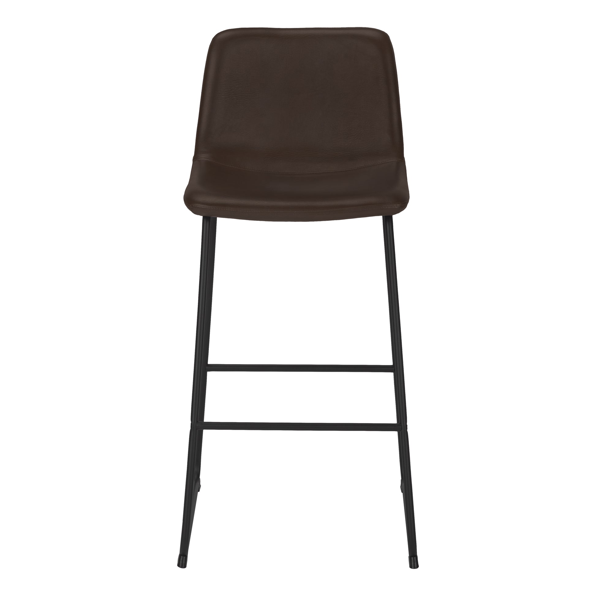 Barstool 40"H White Leather-Look Seat Metal Frame-Office Chair-DECOROLALA