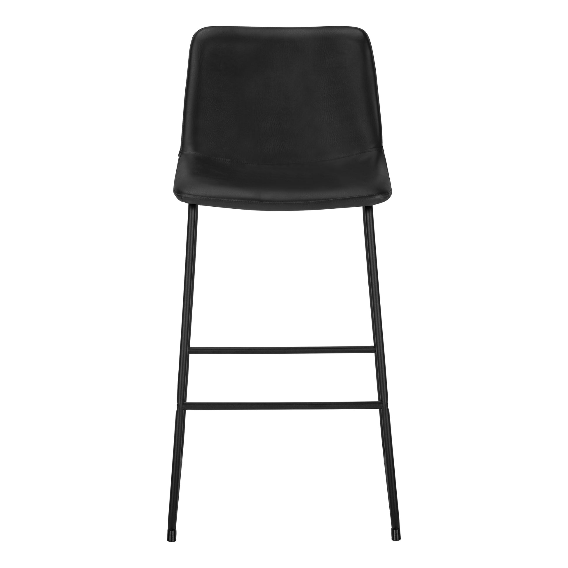 Barstool 40"H White Leather-Look Seat Metal Frame-Office Chair-DECOROLALA