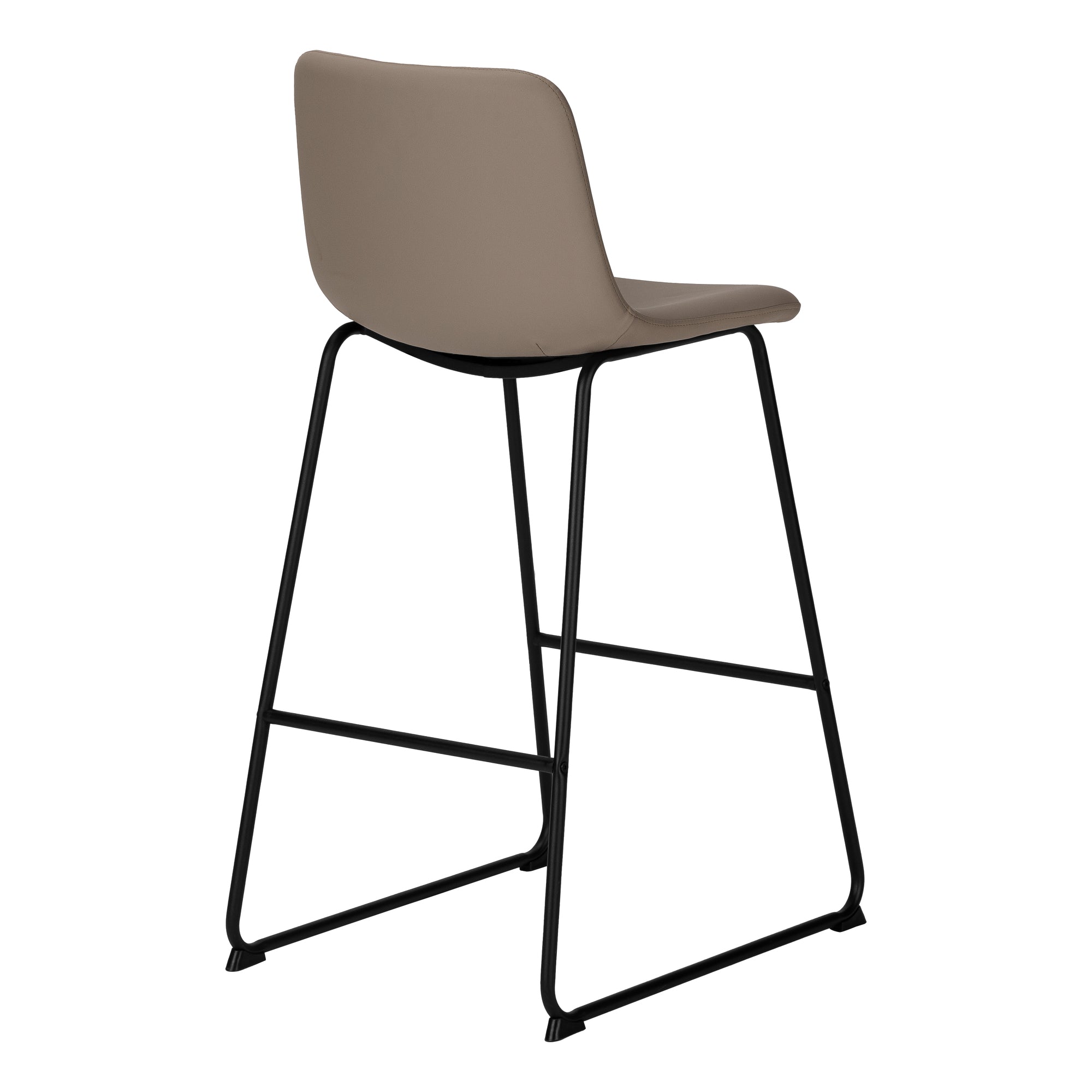 Barstool 40"H White Leather-Look Seat Metal Frame-Office Chair-DECOROLALA