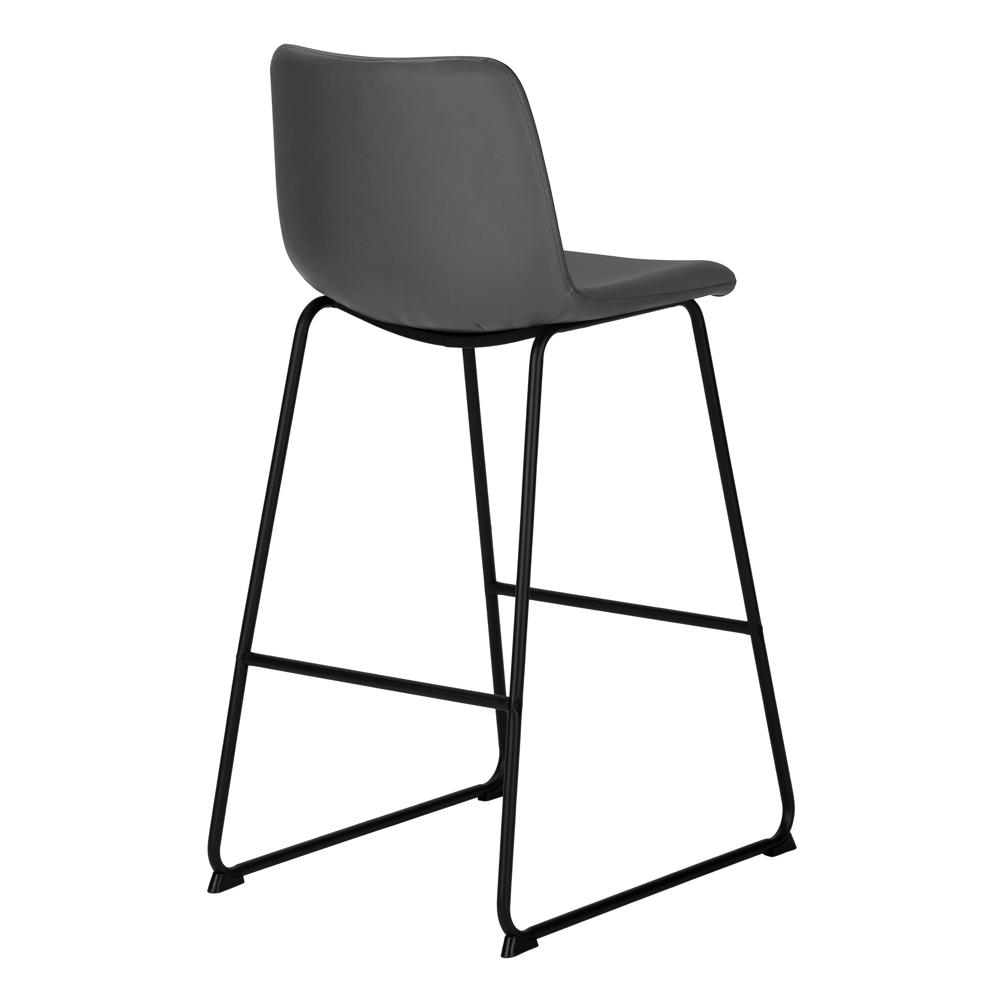 Barstool 40"H White Leather-Look Seat Metal Frame-Office Chair-DECOROLALA
