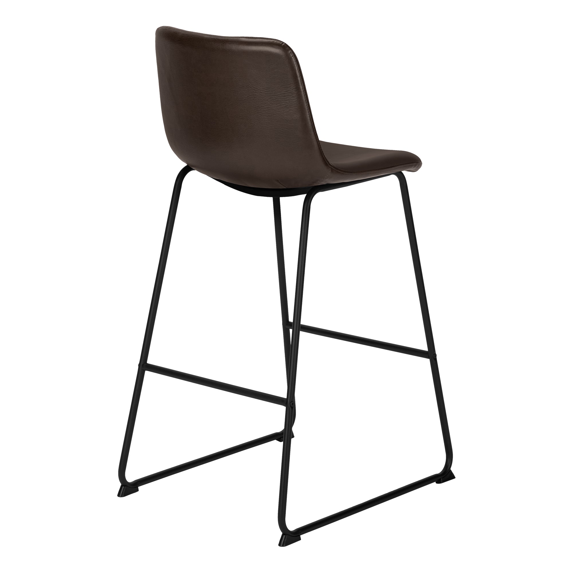 Barstool 40"H White Leather-Look Seat Metal Frame-Office Chair-DECOROLALA