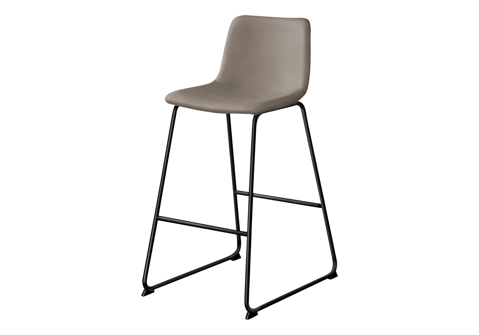 Barstool 40"H White Leather-Look Seat Metal Frame-Office Chair-DECOROLALA