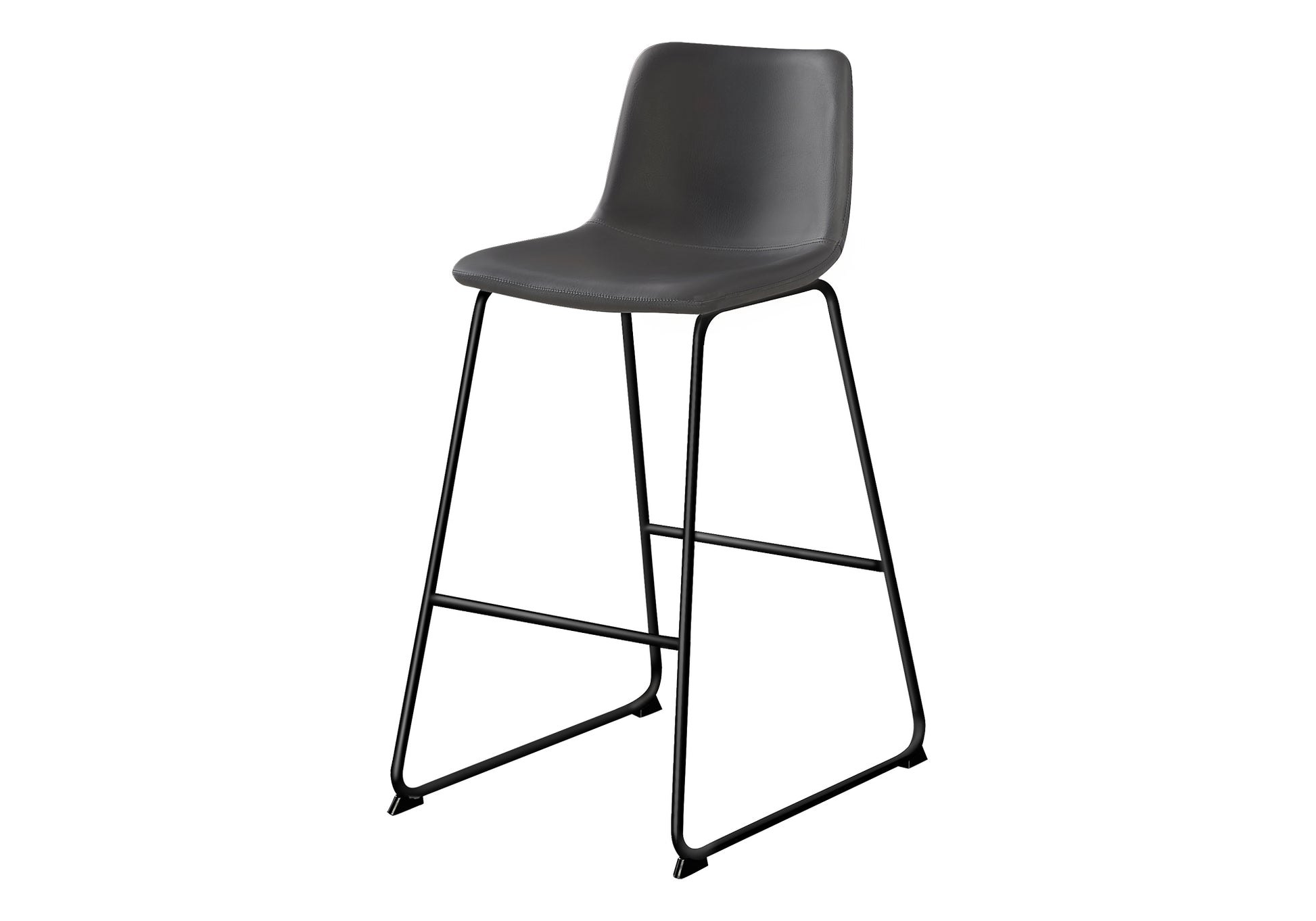 Barstool 40"H White Leather-Look Seat Metal Frame-Office Chair-DECOROLALA