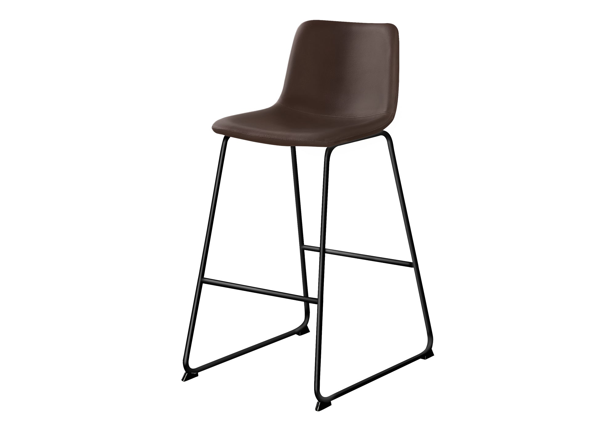 Barstool 40"H White Leather-Look Seat Metal Frame-Office Chair-DECOROLALA