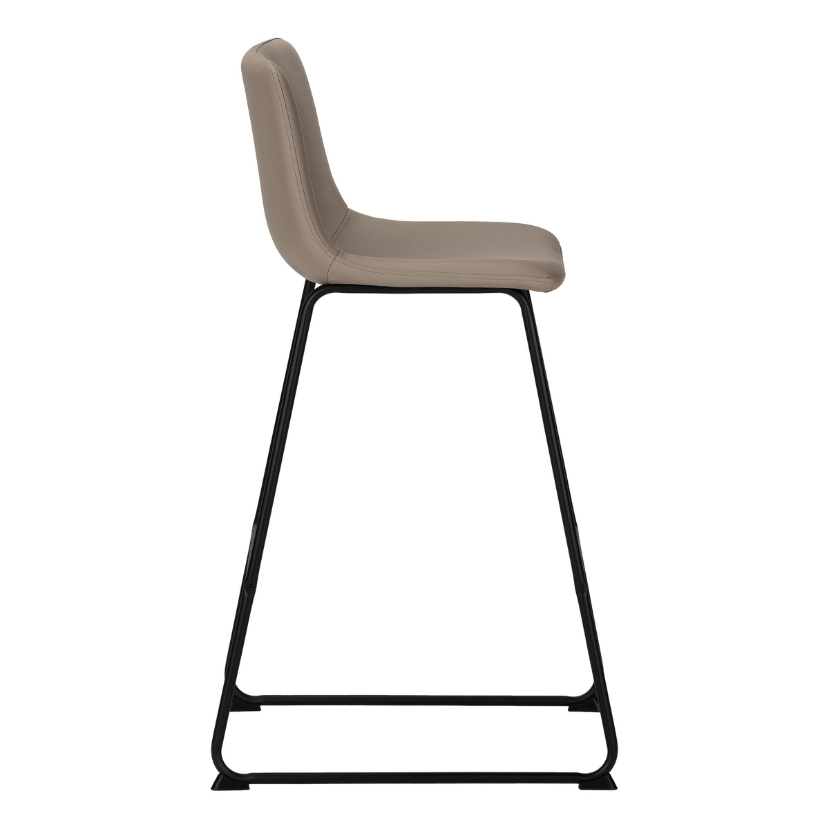 Barstool 40"H White Leather-Look Seat Metal Frame-Office Chairs-DECOROLALA