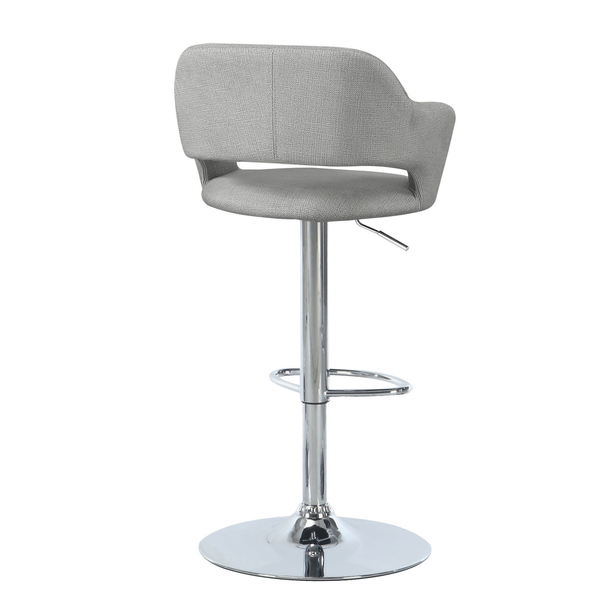 Barstool - Chrome Metal Hydraulic Lift / Fabric-Bar Stool-DECOROLALA