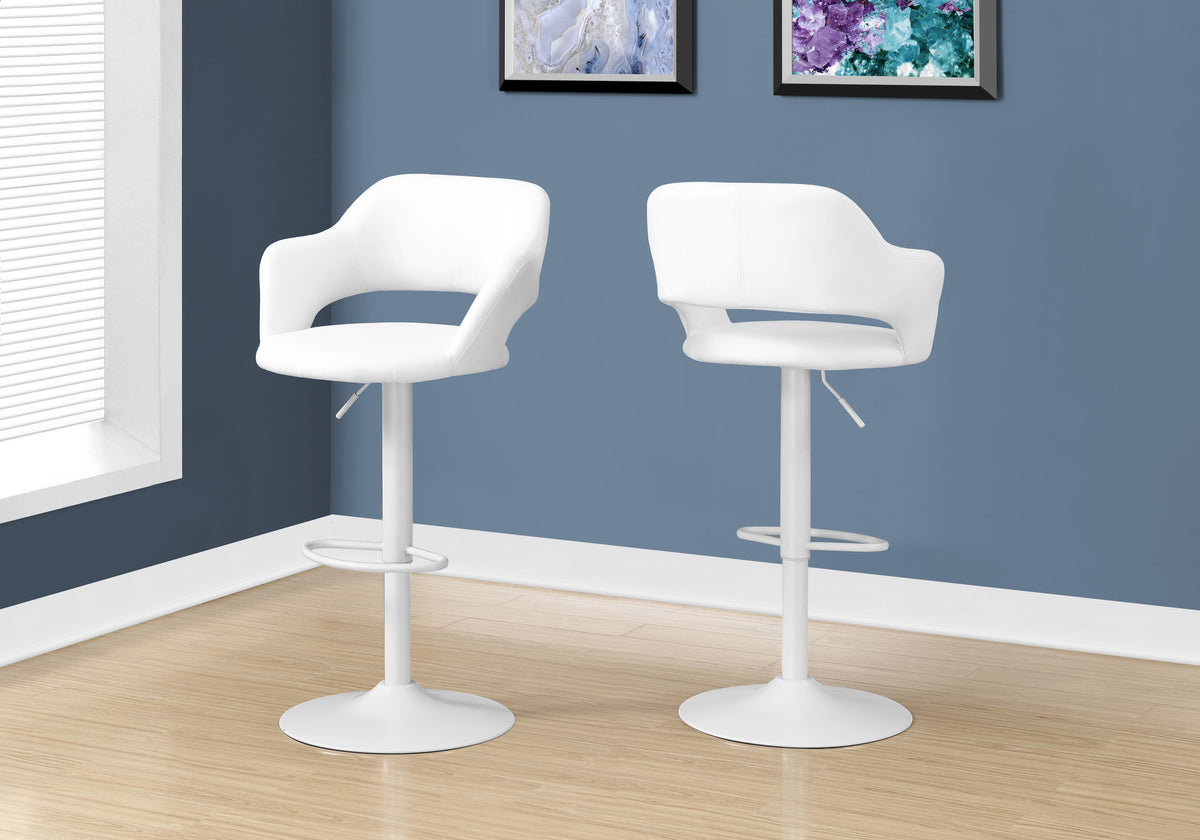 Barstool Grey Fabric Chrome Metal Hydraulic Lift-Home Bar Cabinets-DECOROLALA